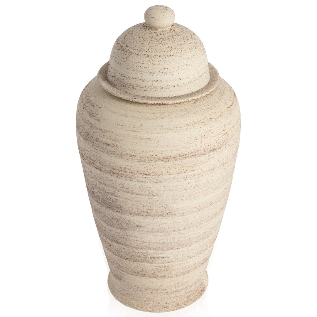 Isabella Jar With LID - Distressed Cream