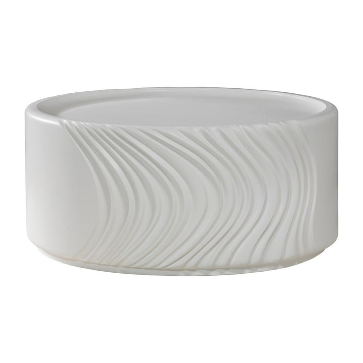 Coffee Tables Volante Round Drum Cocktail Table - Ivory