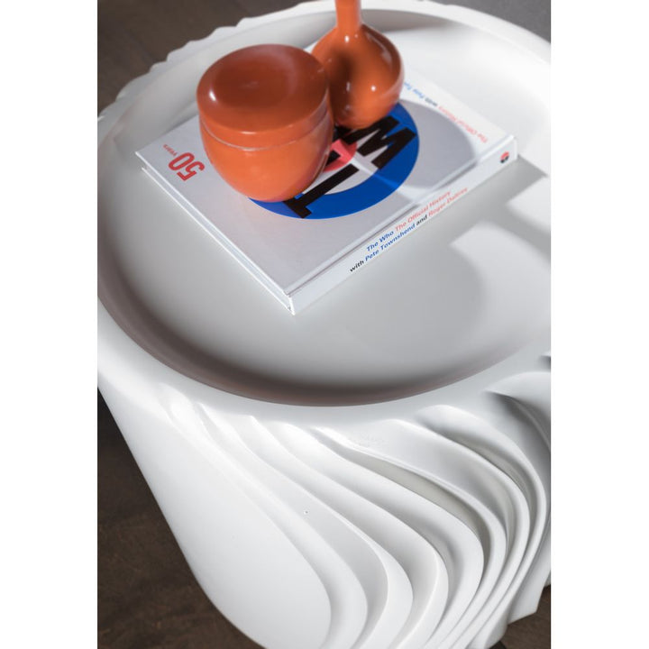 Side Tables Volante Round Drum End Table - Ivory