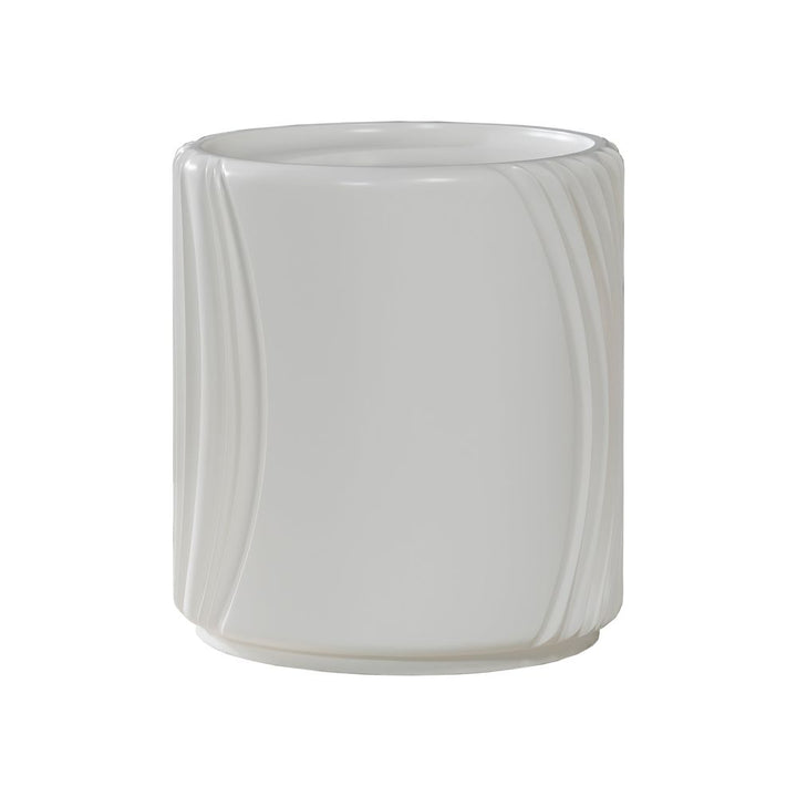 Volante Round Drum End Table - Ivory