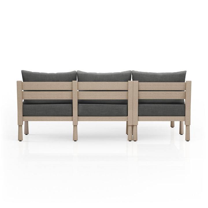 Warner Outdoor 2-Piece Sectional - Charcoal - Washed Brown - Left Arm Facing Chaise