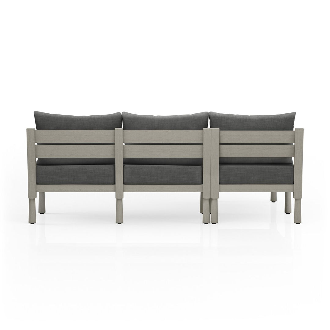 Warner Outdoor 2-Piece Sectional - Charcoal - Weathered Grey - Left Arm Facing Chaise