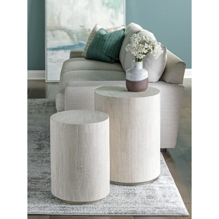 Side Tables Cassio Round Drum Spot Table - Creamy White