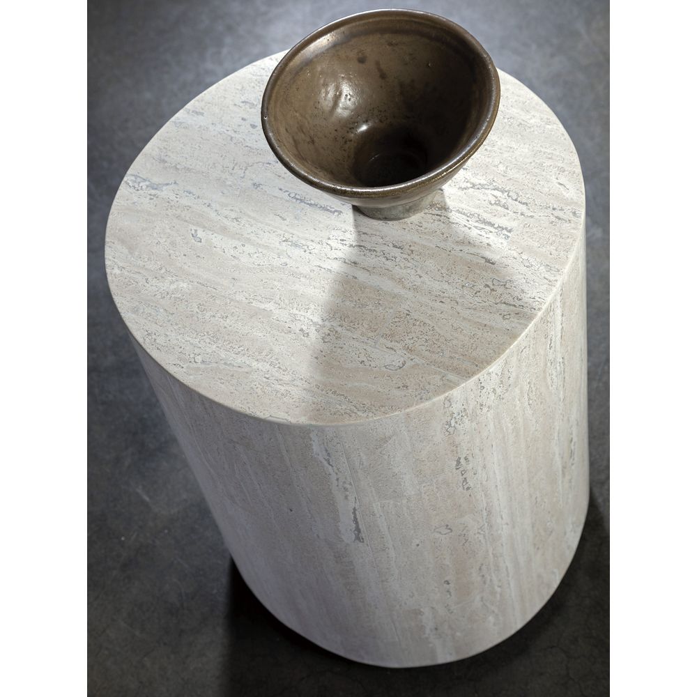 Side Tables Cassio Round Drum Spot Table - Creamy White