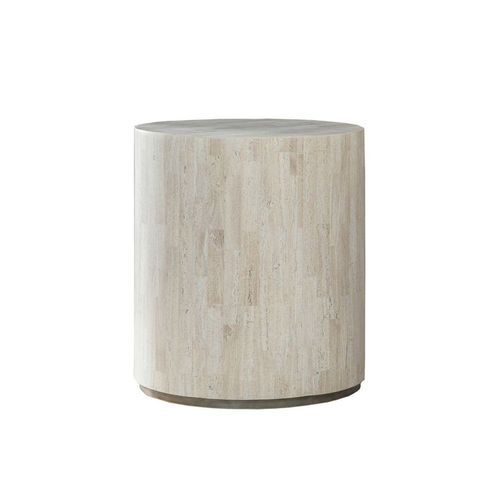 Side Tables Cassio Round Drum Table - Creamy White