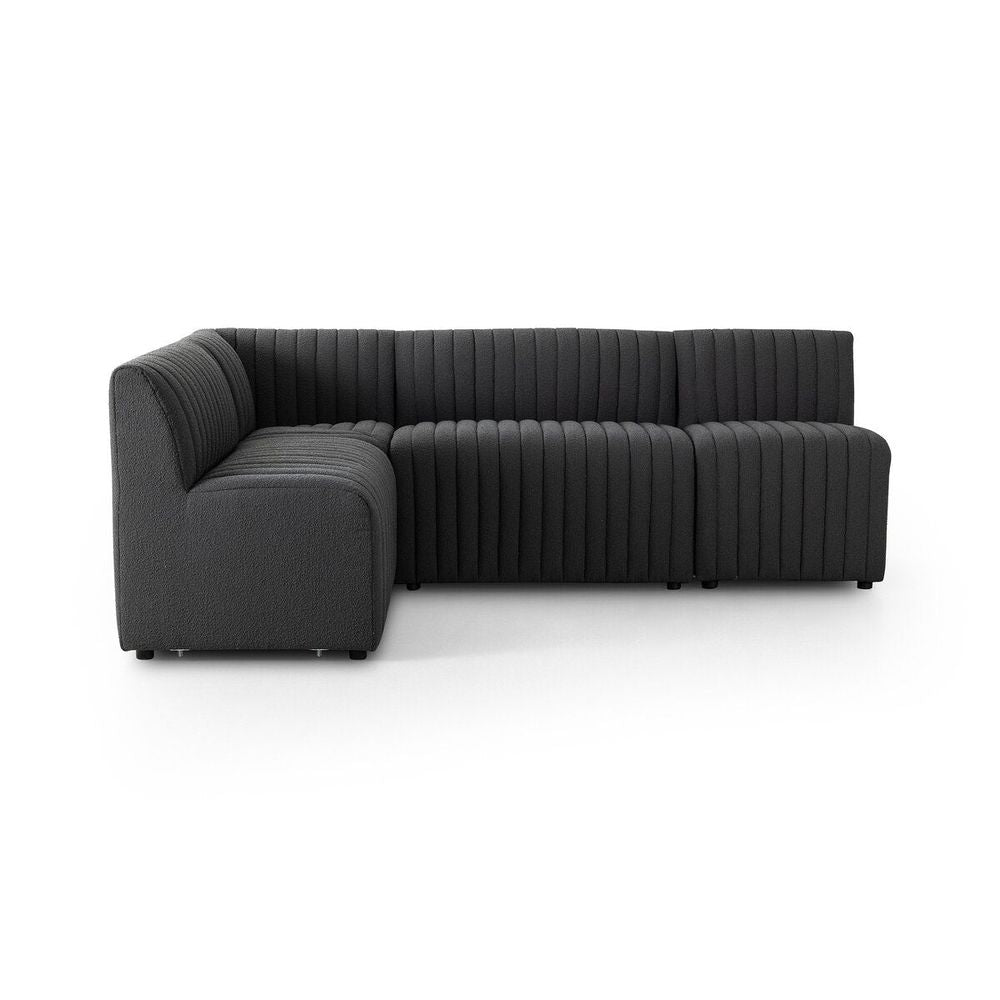 Banquettes Make Your Own: Alexander Dining Banquette - Chair + A Half - Fiqa Boucle Charcoal