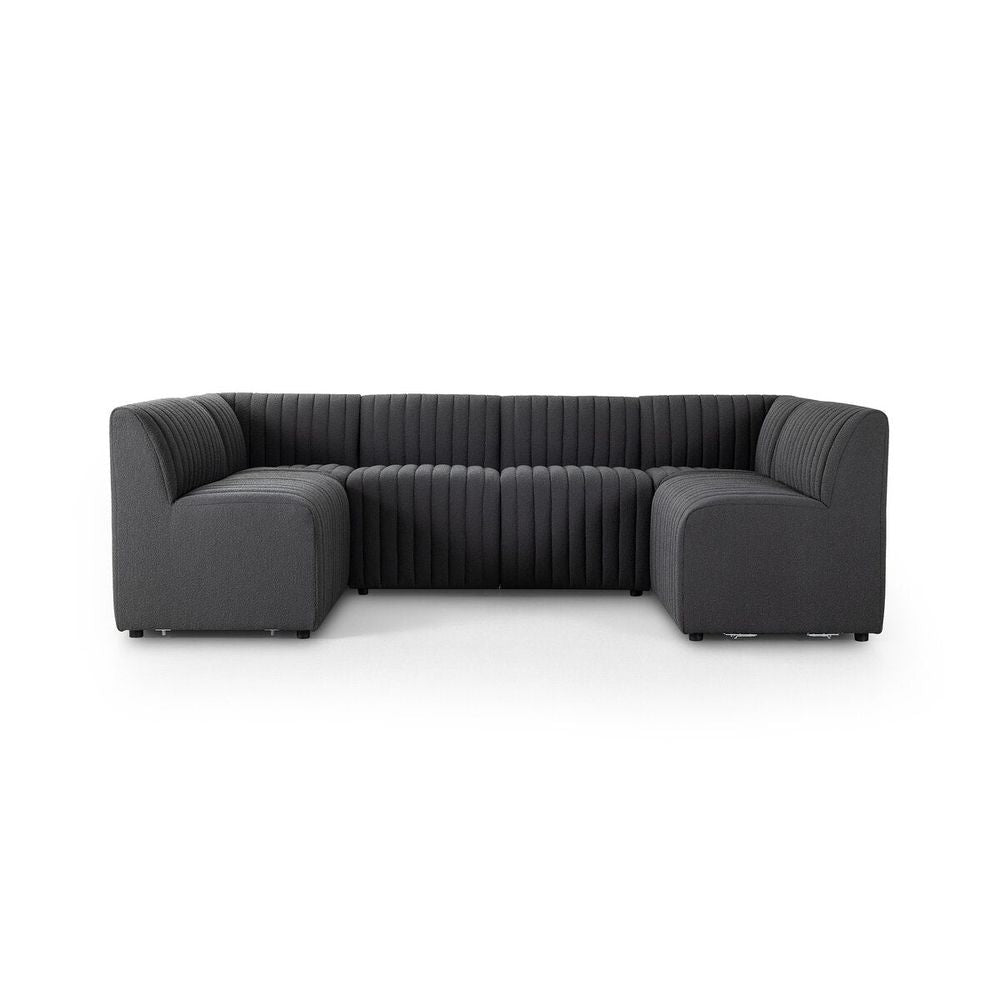 Banquettes Make Your Own: Alexander Dining Banquette - Corner Chair - Fiqa Boucle Charcoal