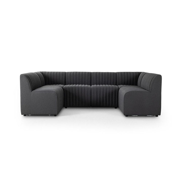 Banquettes Make Your Own: Alexander Dining Banquette - Corner Chair - Fiqa Boucle Charcoal