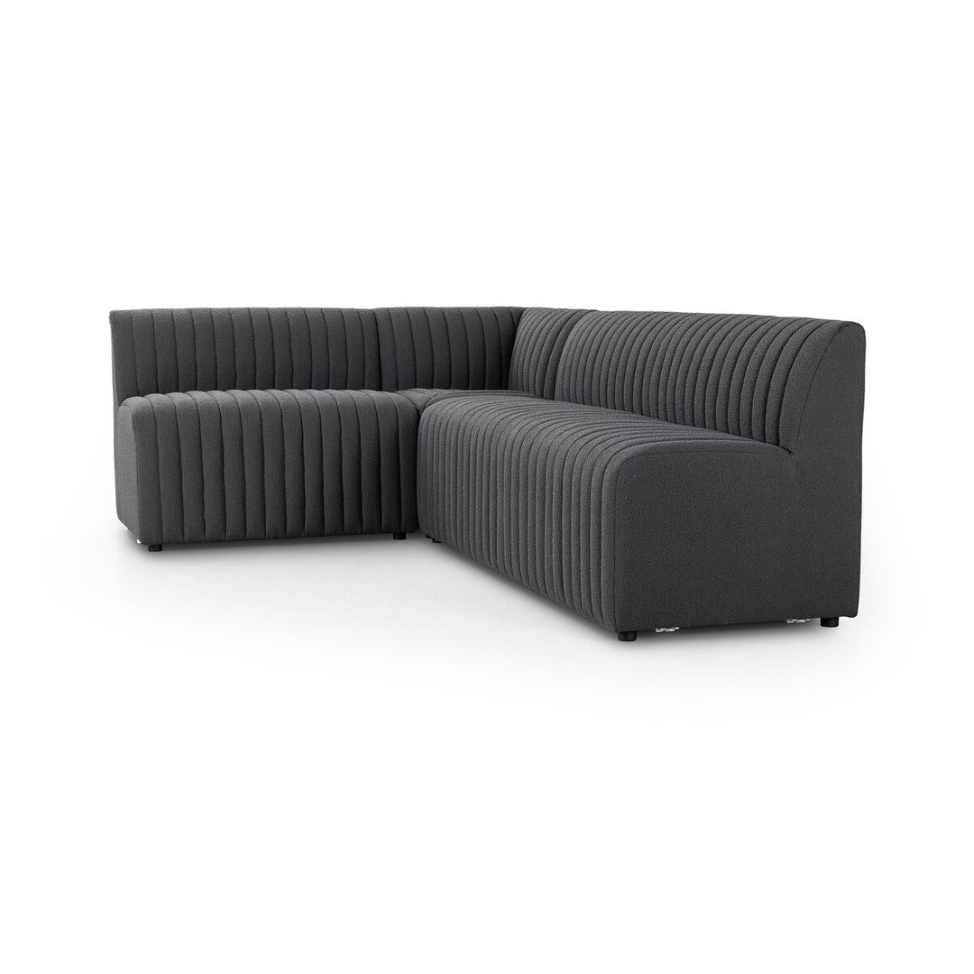 Donovan Dining Banquette, L-Shape - 100" - Fiqa Boucle Charcoal