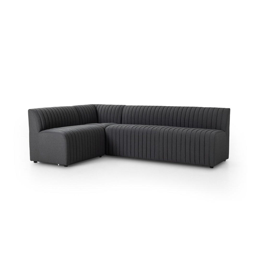 Donovan Dining Banquette, L-Shape - 100" - Fiqa Boucle Charcoal