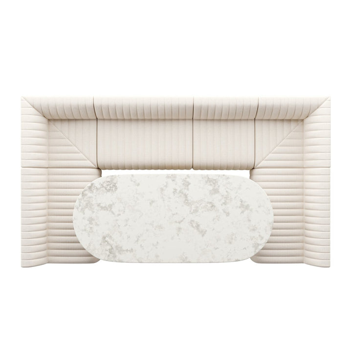 Donovan Dining Banquette, U Shape - 119.5" - Capri Oatmeal