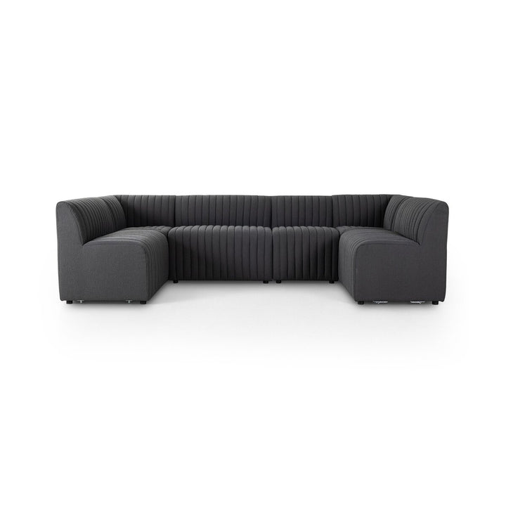 Donovan Dining Banquette, U Shape - 119.5" - Fiqa Boucle Charcoal