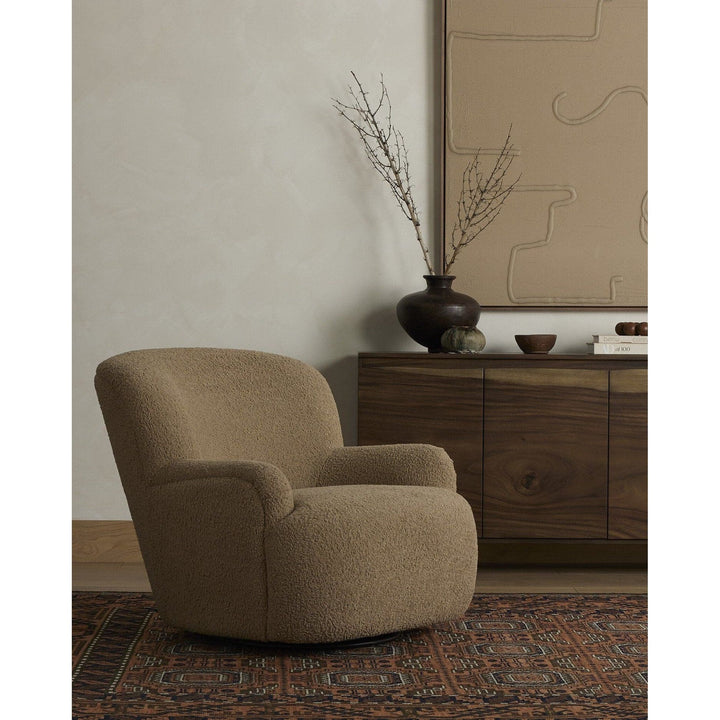 Kaden Swivel Chair - Sheepskin Camel