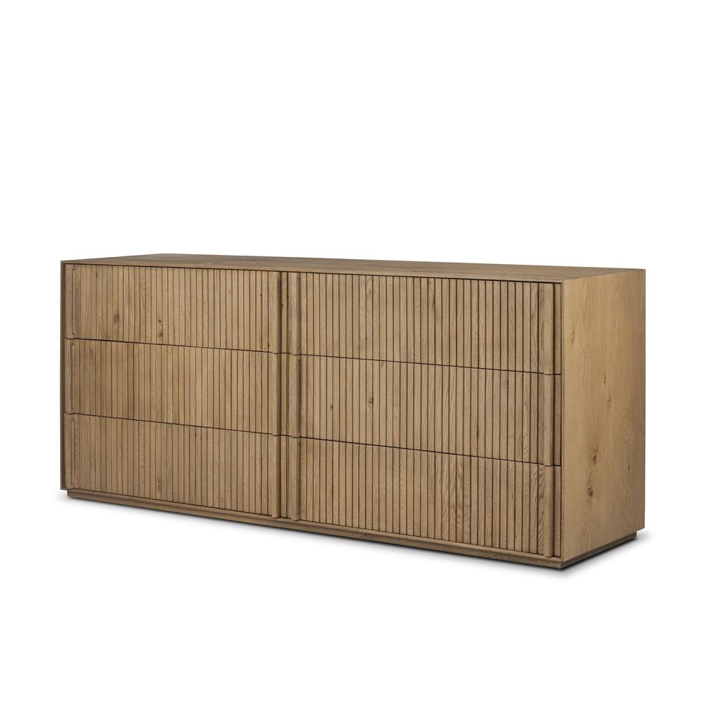 Dressers & Chests Leo 6 Drawer Dresser - Rustic Light Natural Oak