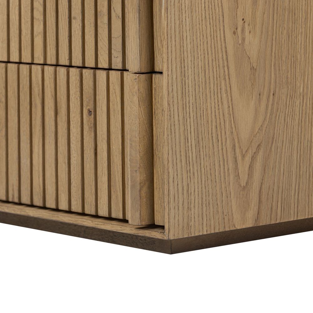 Leo Nightstand - Rustic Light Natural Oak Veneer