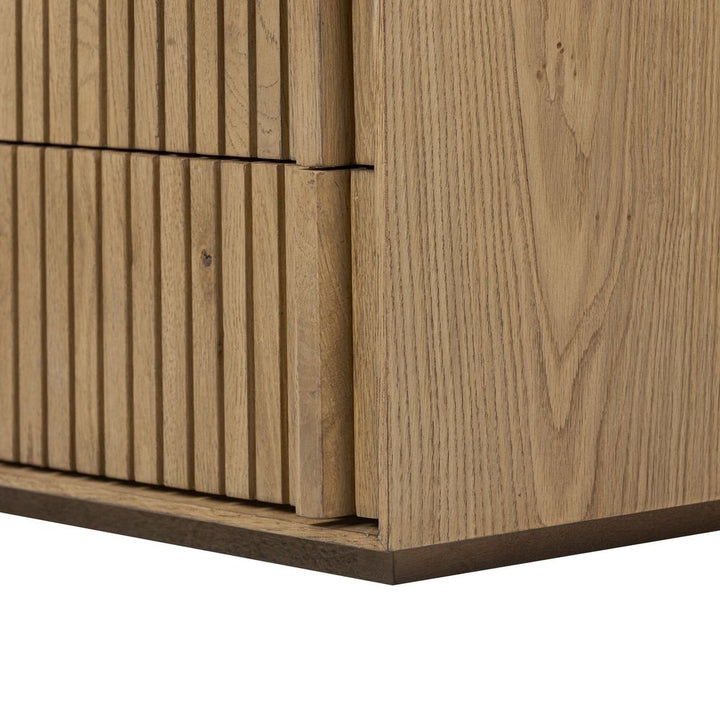 Leo Nightstand - Rustic Light Natural Oak Veneer