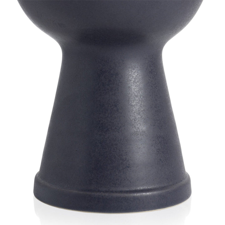 Anika Wide Vase - Matte Black Ceramic