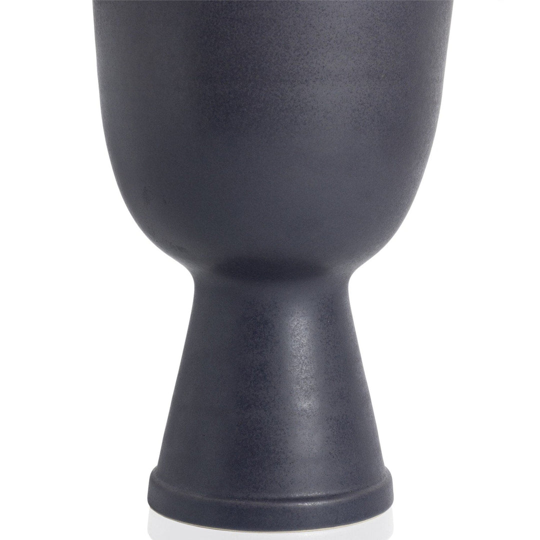 Anika Wide Vase - Matte Black Ceramic