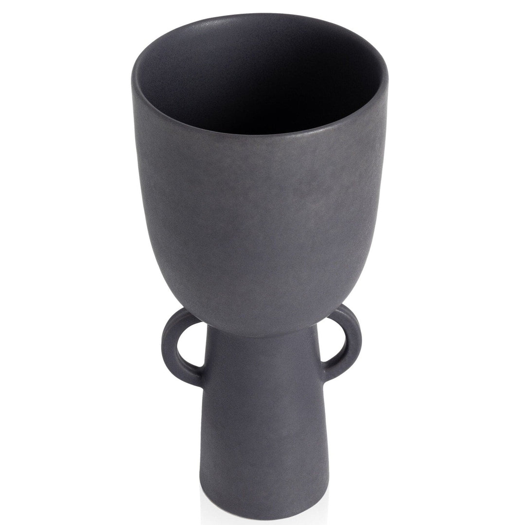 Anika Narrow Vase - Matte Black Ceramic