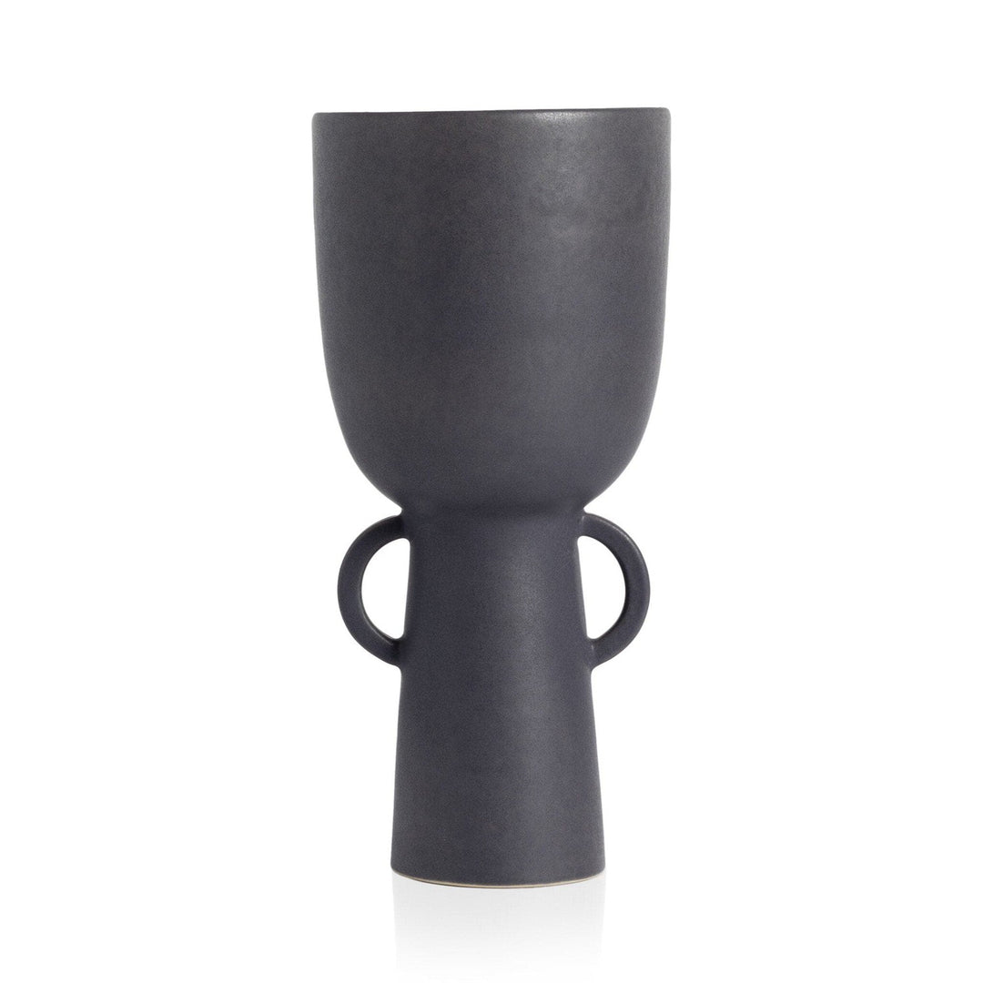 Anika Narrow Vase - Matte Black Ceramic