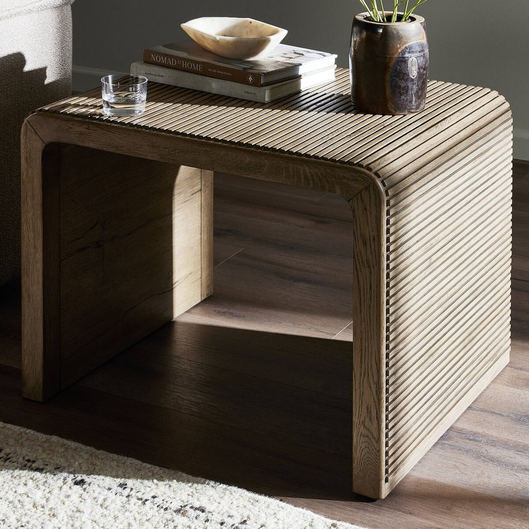 Theo End Table - Rustic Grey