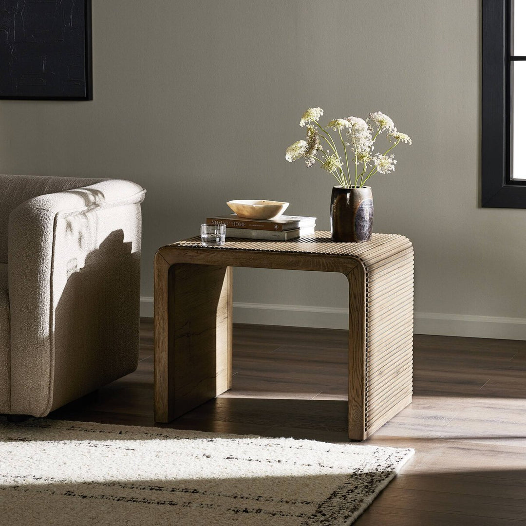 Theo End Table - Rustic Grey