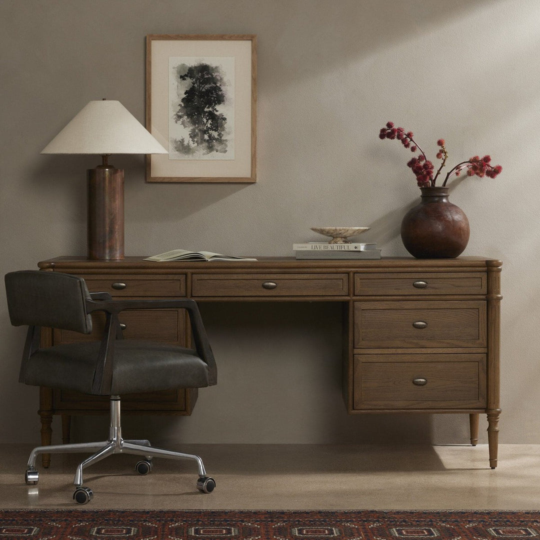 Marseille Executive Desk - Toasted Oak