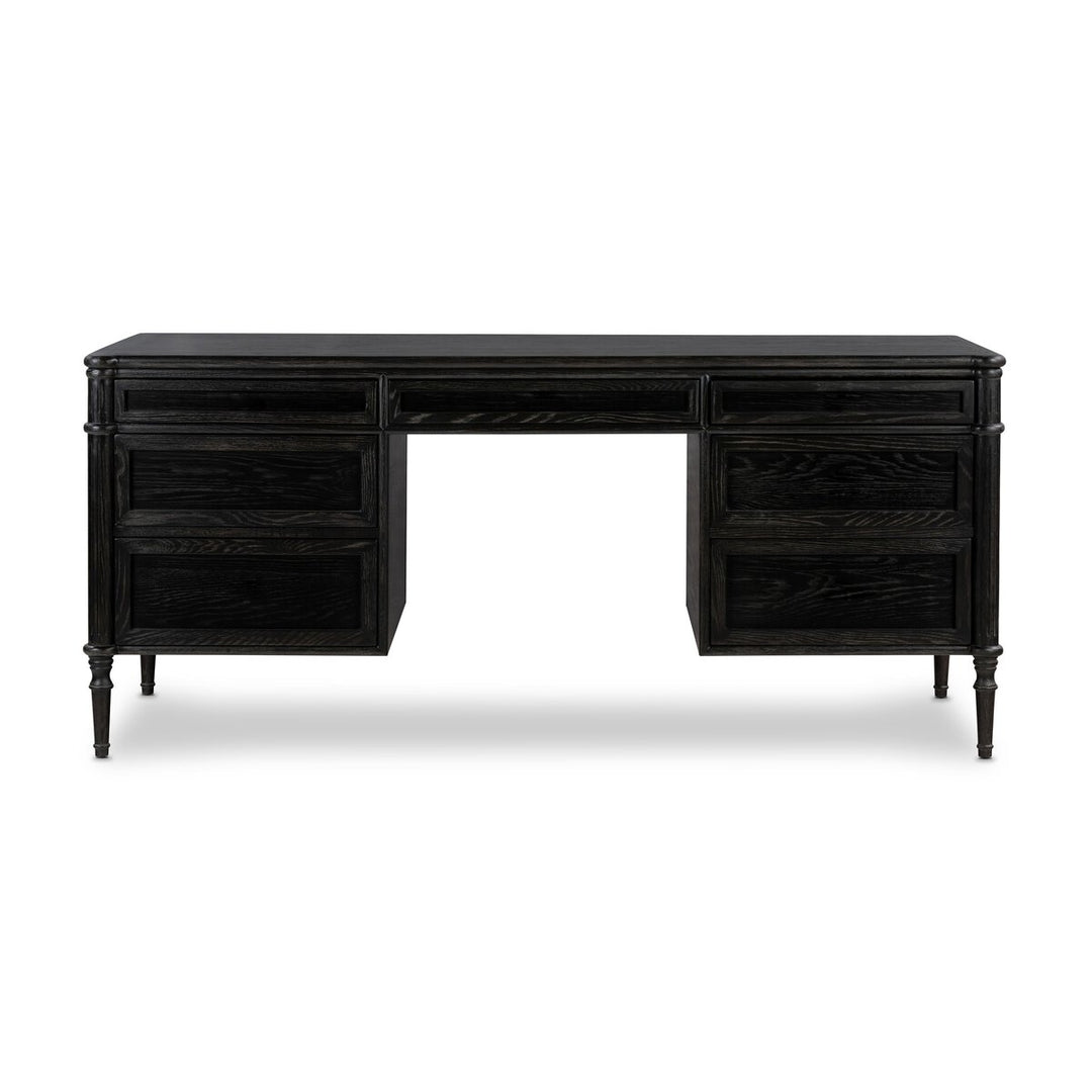 Marseille Executive Desk - Distressed Black