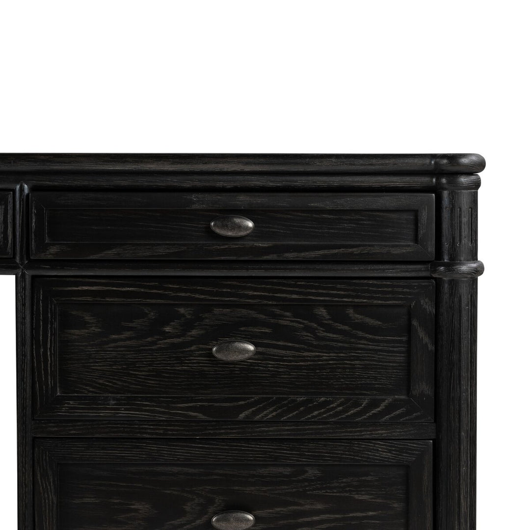 Marseille Executive Desk - Distressed Black