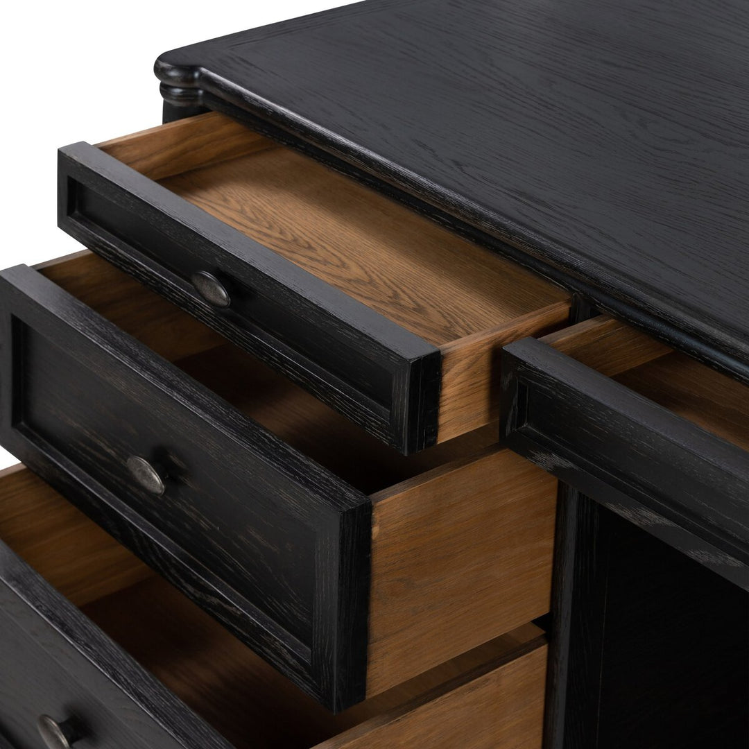 Marseille Executive Desk - Distressed Black