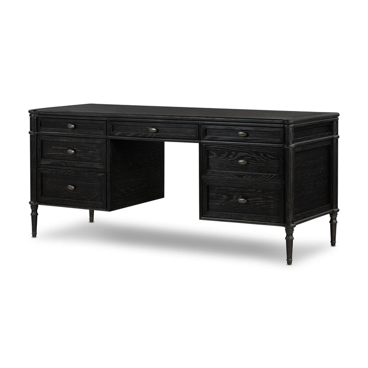 Marseille Executive Desk - Distressed Black