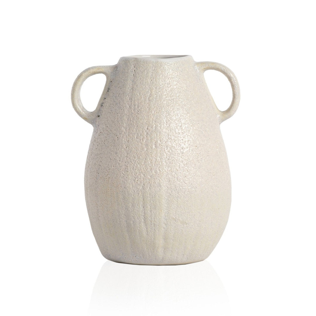 Cascade Large Vase - Eggshell White Ceramic