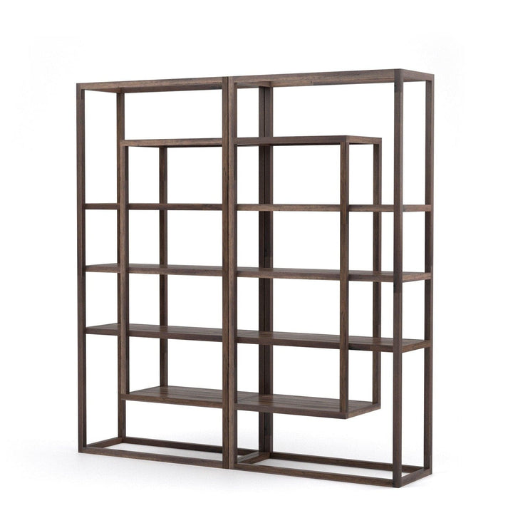 Wayne Double Bookshelf - Harvest Brown