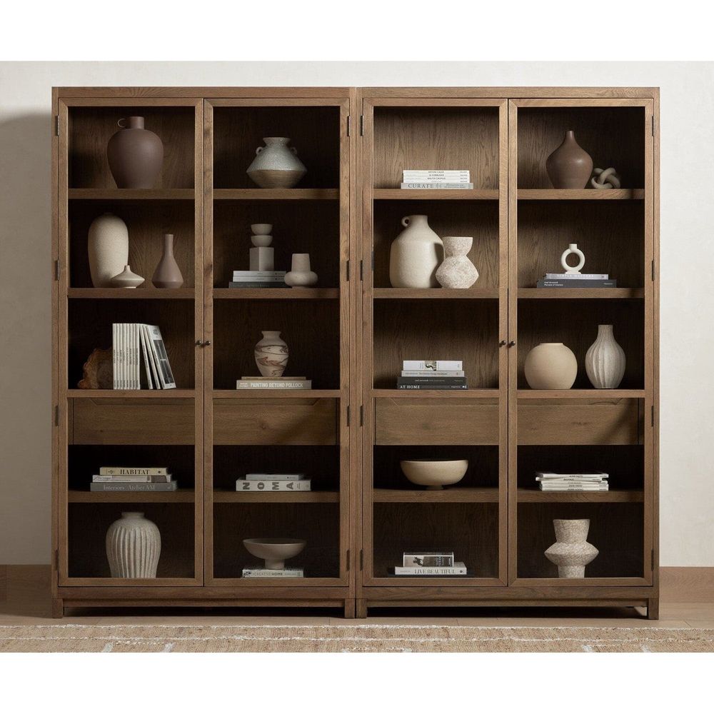 Cabinets & Curios Veneto Double Cabinet - Drifted Oak Solid