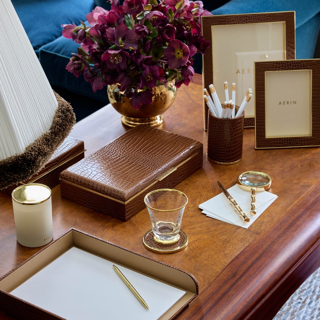 Classic Croc Leather Paper Tray - image 2