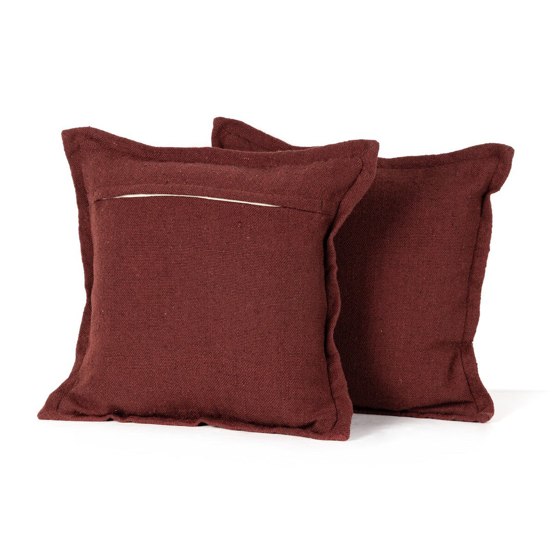 Sierra Outdoor Pillow - Dark Ruby Faux Linen - Cover Only