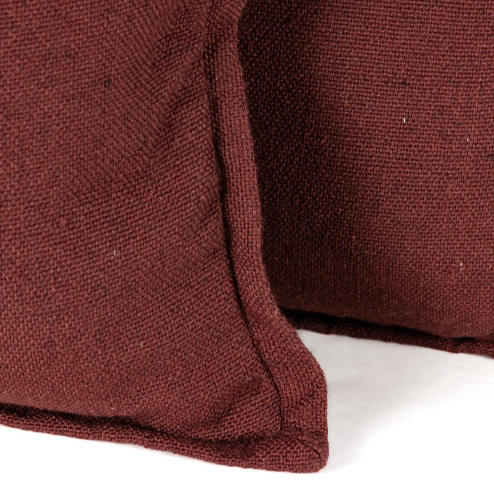 Sierra Outdoor Pillow - Dark Ruby Faux Linen - Cover Only