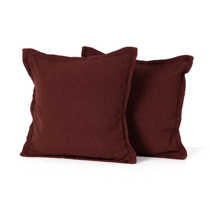 Sierra Outdoor Pillow - Dark Ruby Faux Linen - Cover Only