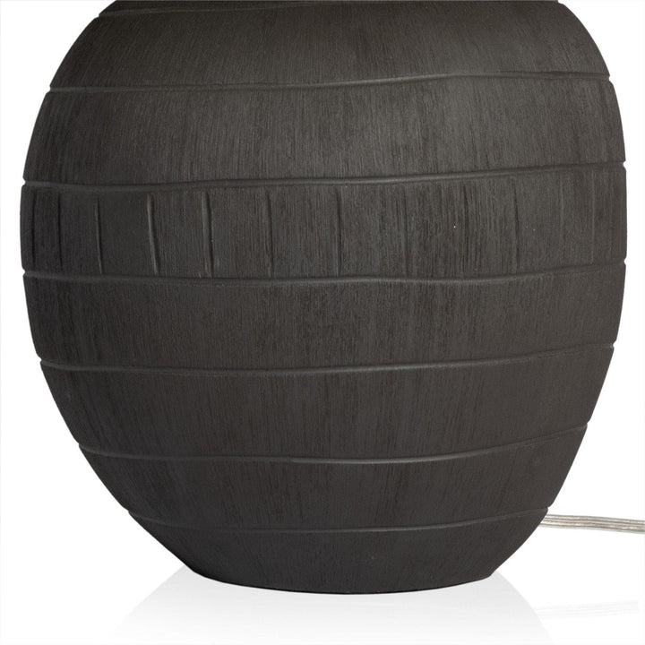 Mika Table Lamp - Textured Matte Black Porcelain Ceramic