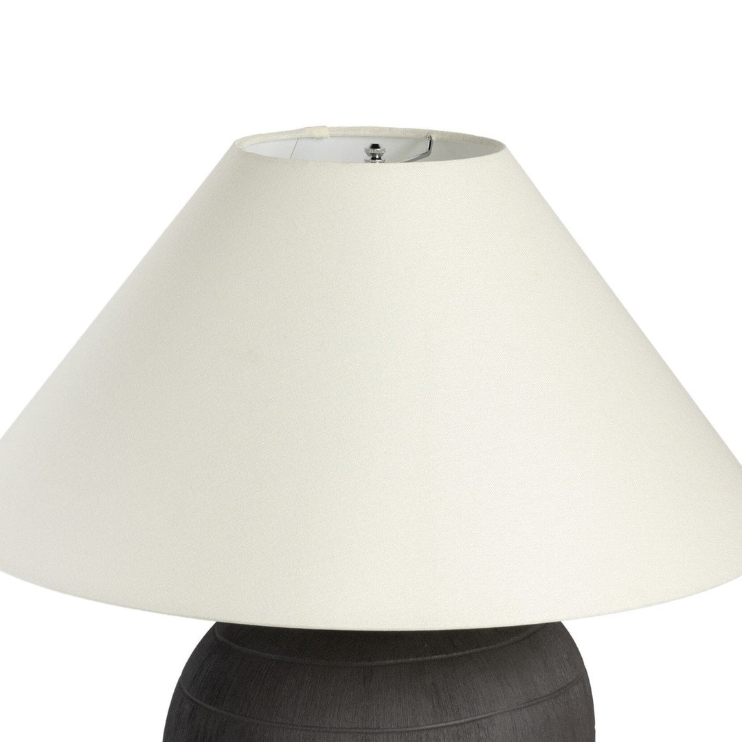 Mika Table Lamp - Textured Matte Black Porcelain Ceramic