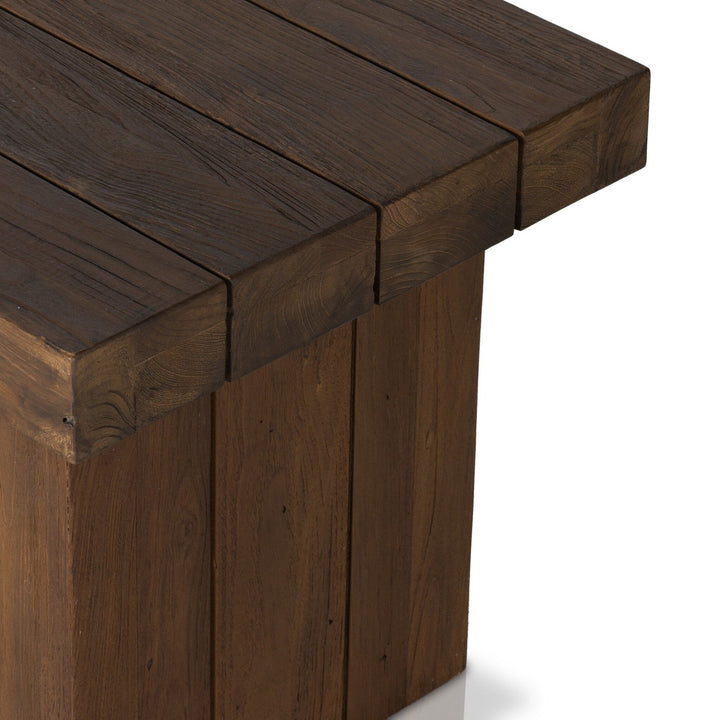 Elwood Outdoor End Table - Stained Heritage Brown-FSC