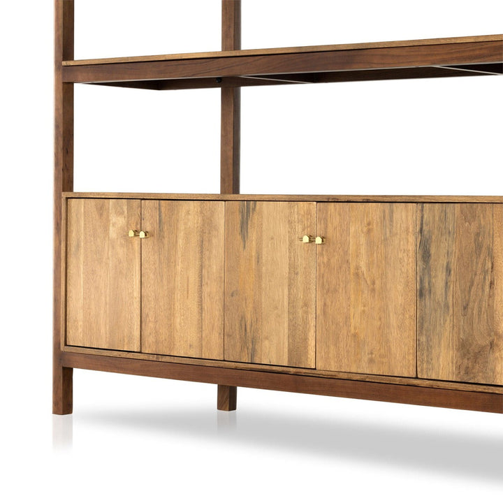 Remi Wide Bookcase - Toasted Acacia