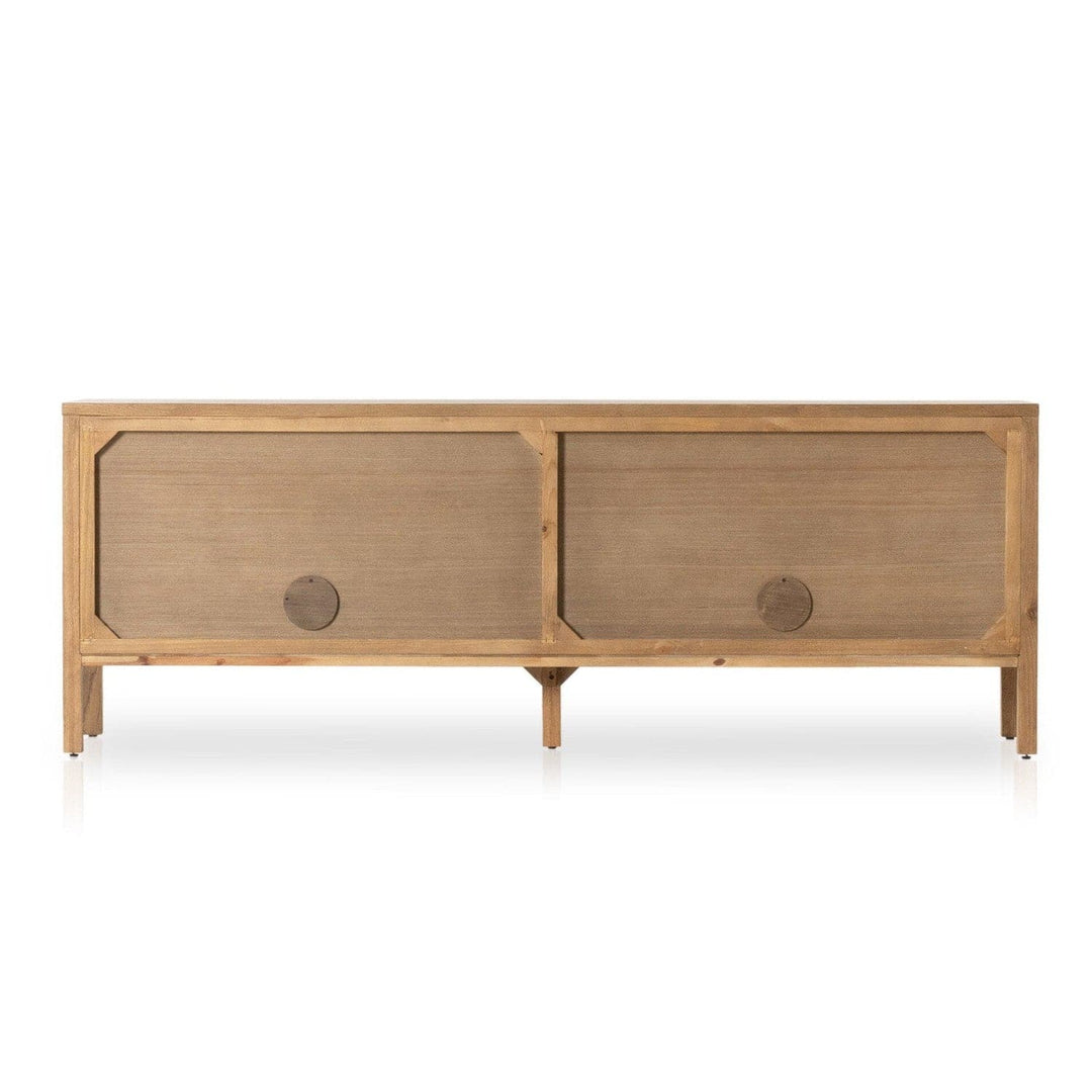 Landon Media Console - Amber Oak