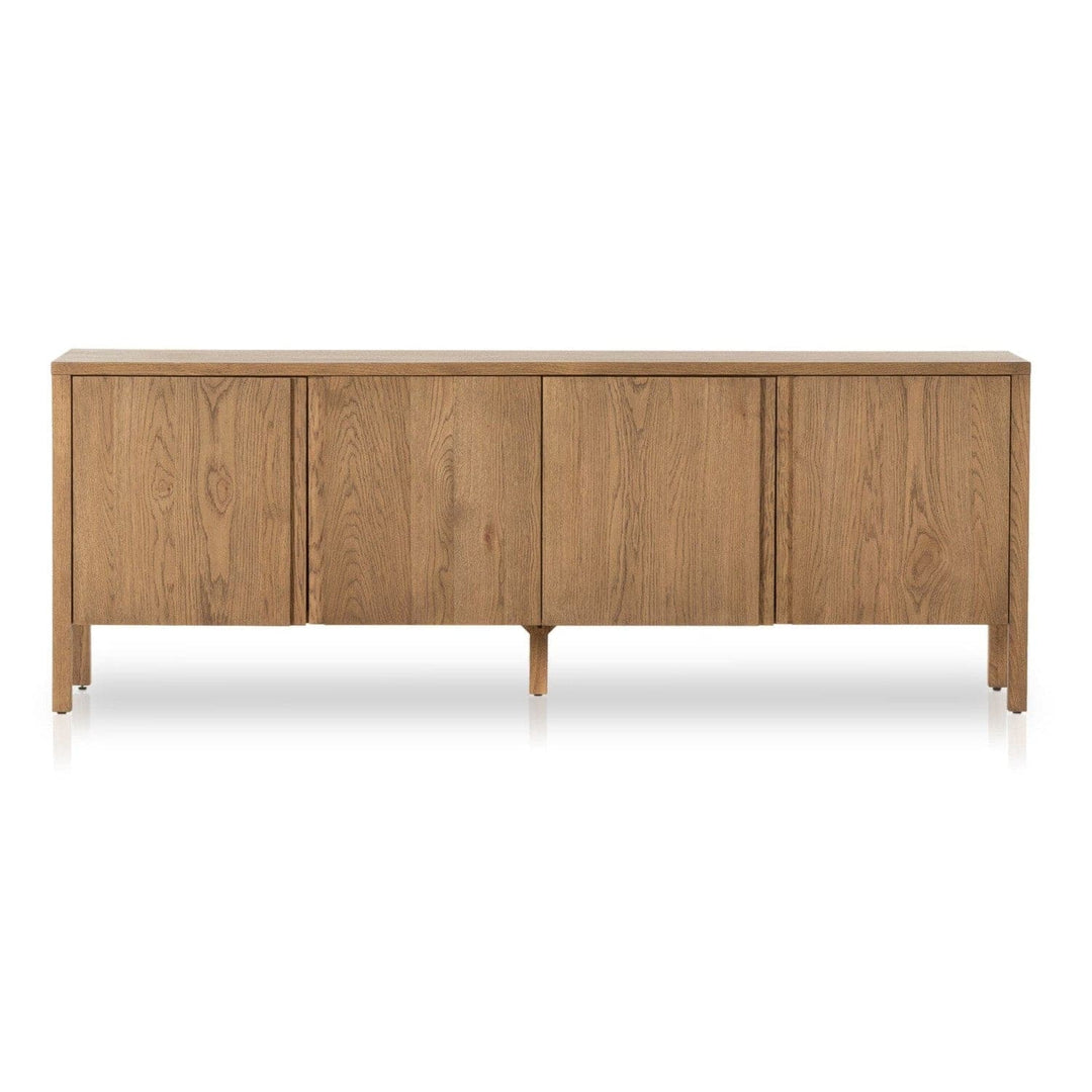 Landon Media Console - Amber Oak