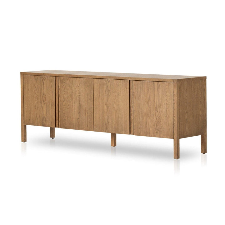 Landon Media Console - Amber Oak