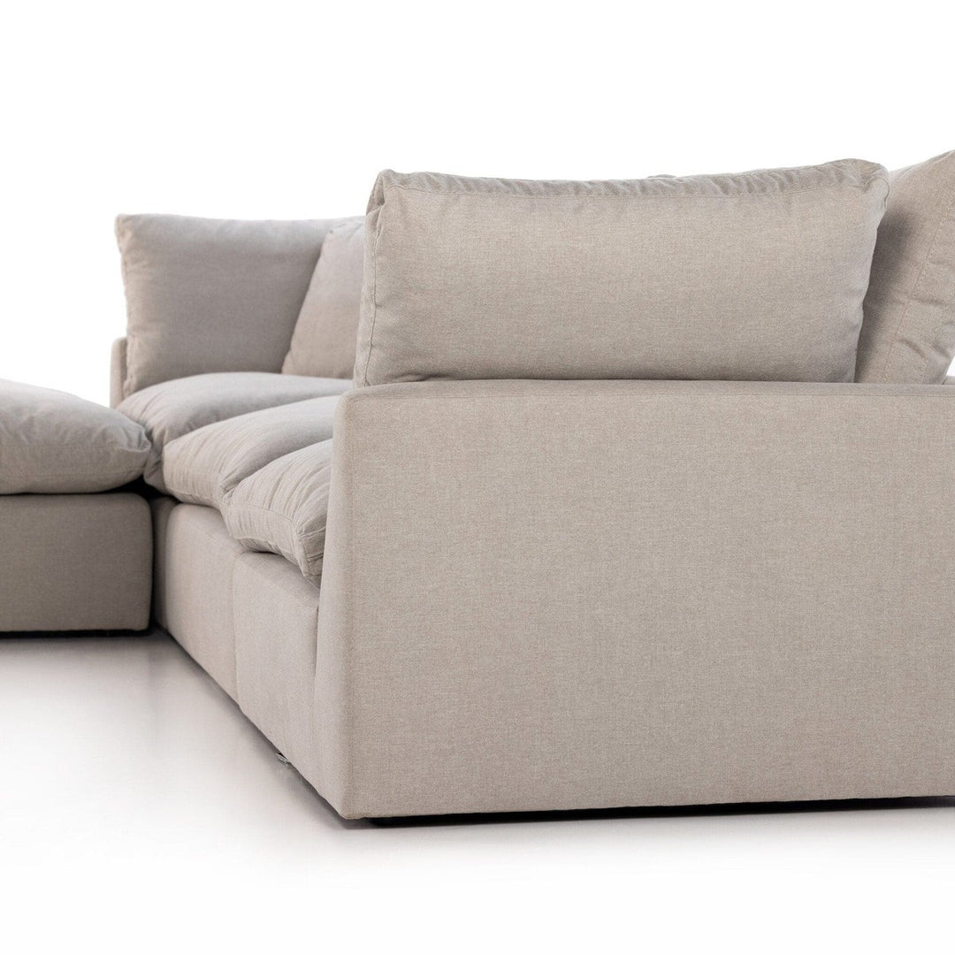 Sadie 3-Piece Sectional - Destin Flannel - W/ Ottoman