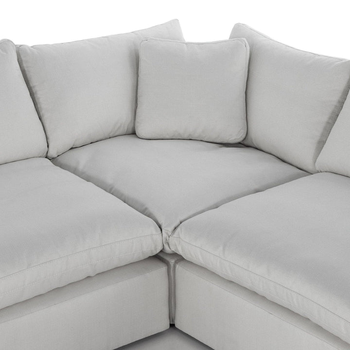 Sadie 5-Piece Sectional - Anders Ivory - Without Ottoman