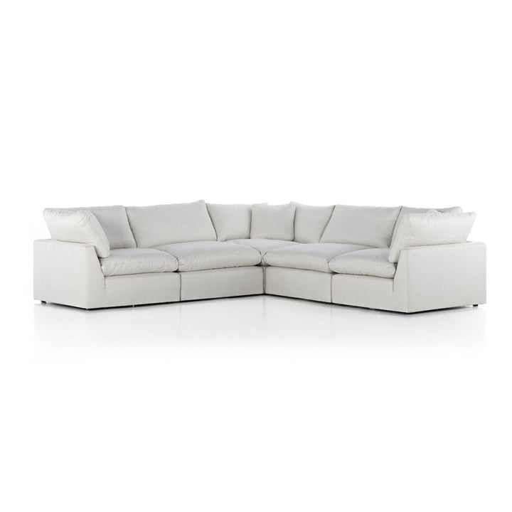 Sadie 5-Piece Sectional - Anders Ivory - Without Ottoman