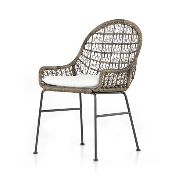Bandera Outdoor Woven Dining Chair-Four Hands-FH-232553-001-Outdoor Dining ChairsDistressed Grey-With Cushion-14-France and Son
