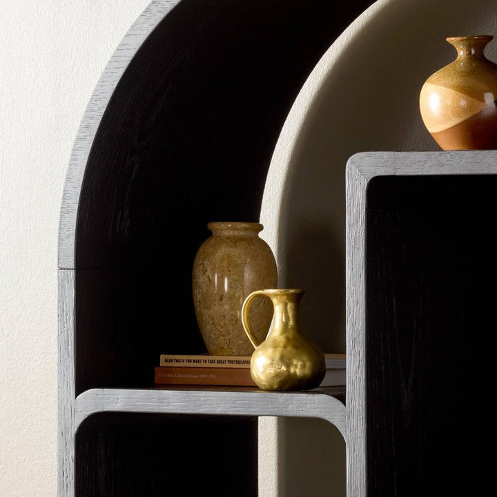 Risa Bookcase: Brushed Ebony Oak Veneer